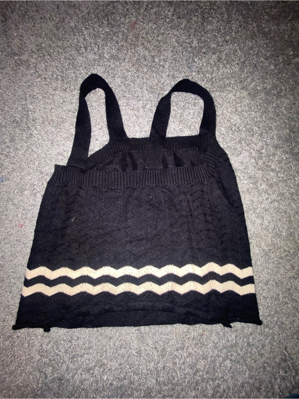 Solitaire Black Knit Tank with Cream Trim